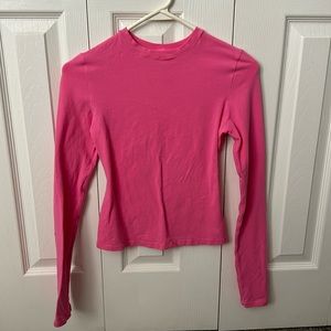 Skims Cotton Jersey Long Sleeve Top Size Small SUGAR PINK (No longer Available)